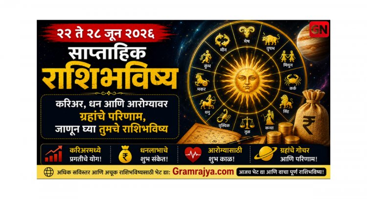 २२  ते २८ जून २०२६ साप्ताहिक राशिभविष्य: करिअर, धन आणि आरोग्यावर ग्रहांचे परिणाम, जाणून घ्या तुमचे राशिभविष्य